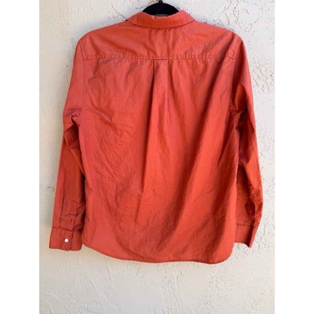 Everlane Womens Relaxed Poplin Rust Orange Button Down Shirt SZ 8 Cotton Minimal - Picture 8 of 8
